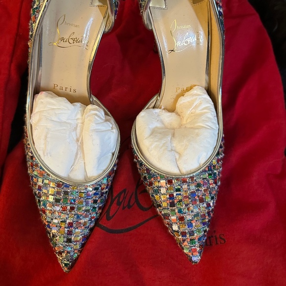 Christian Louboutin Iriza100 multi light gold 38.5 - Picture 1 of 10